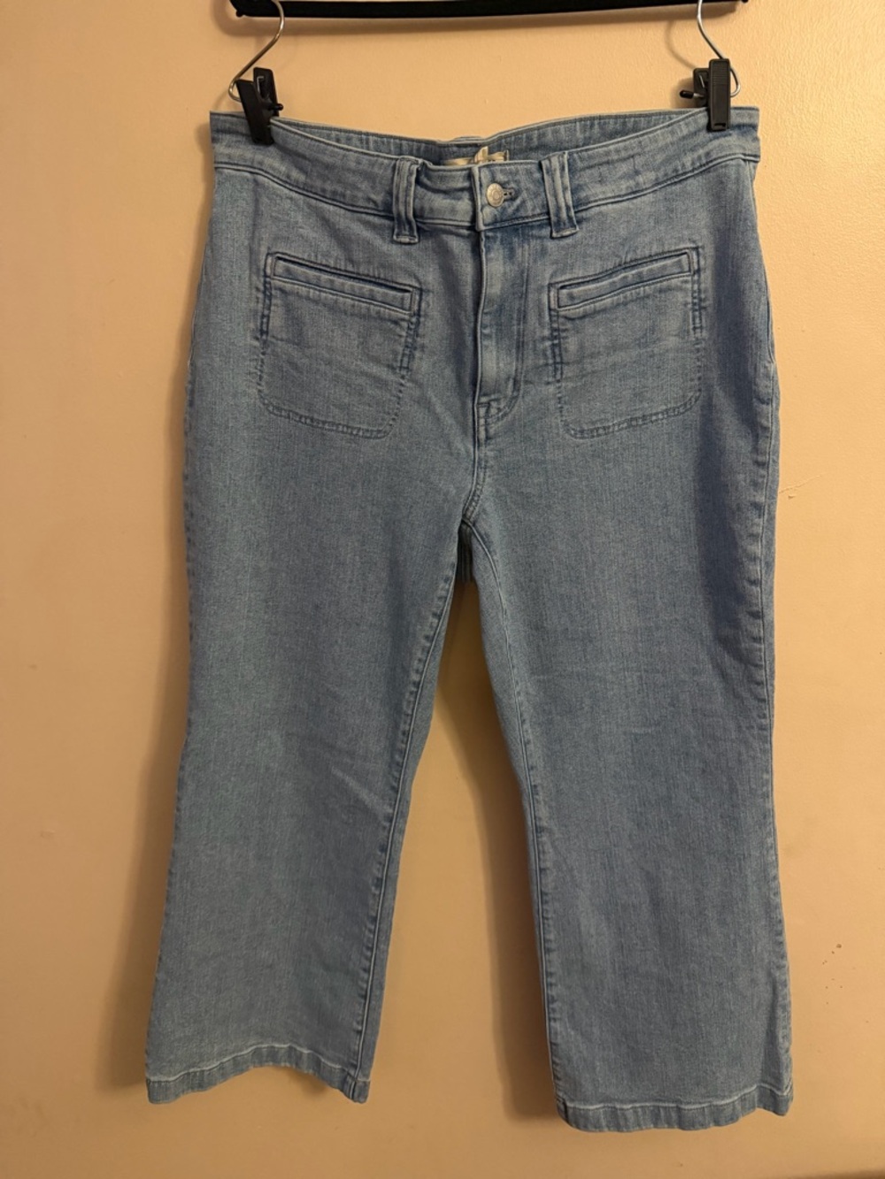 Madewell Light Blue Cropped Wide-Leg Jeans